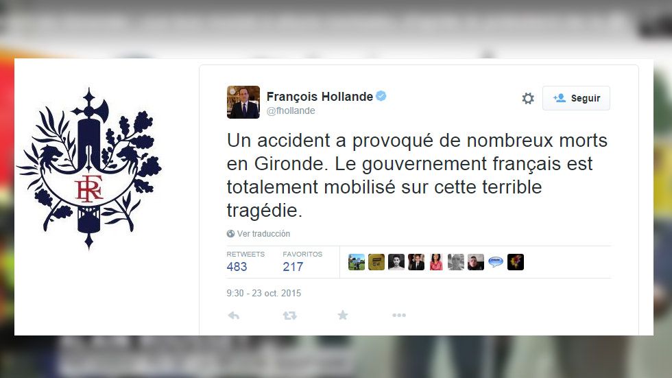 42 fallecidos en un accidente de tráfico entre un bus y un camión en Francia
