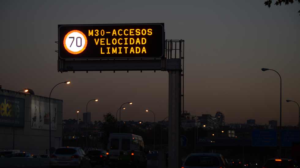 A 70 km/h en la M-30 de Madrid para reducir la contaminación