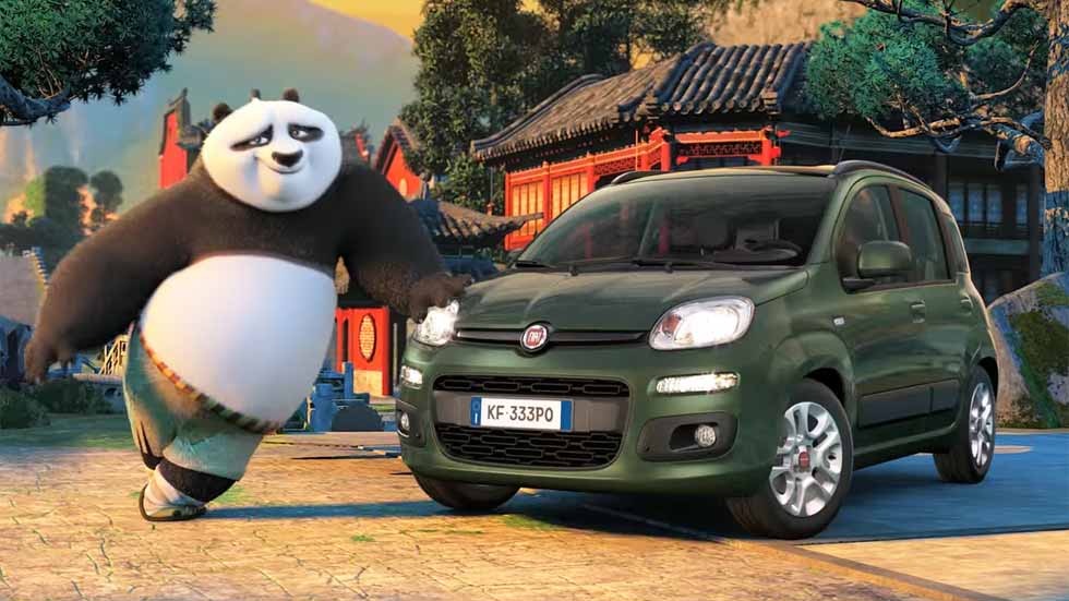 Kung Fu Panda 3 elige el Fiat Panda para conducir (vídeo y fotos)