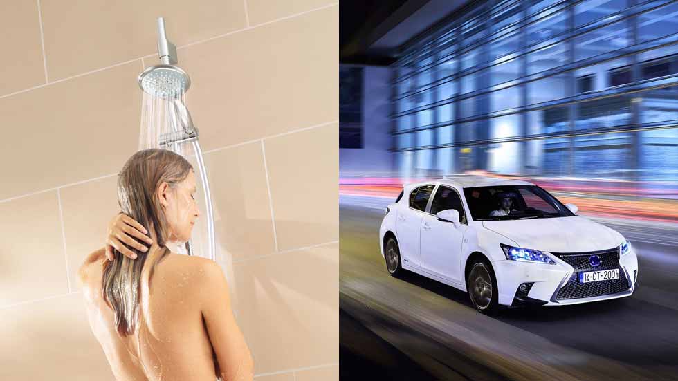 ¿Se gasta más en una ducha o en un desplazamiento en coche?