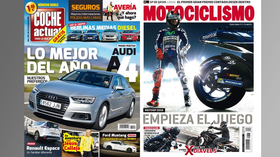 Las revistas COCHE ACTUAL y MOTOCICLISMO, líderes de audiencia según EGM