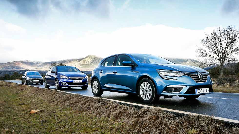 Renault Mégane, Opel Astra y Peugeot 308 lucha anti Diesel