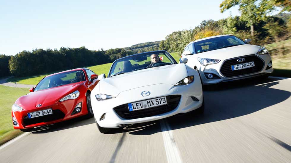 Mazda MX-5, Hyundai Veloster y Toyota GT86: diversión a bajo precio