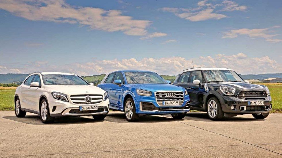 Comparativa SUV: Audi Q2, Mercedes GLA y Mini Countryman