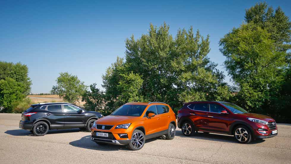 Seat Ateca, Hyundai Tucson y Nissan Qashqai: ¿cuál es mejor?