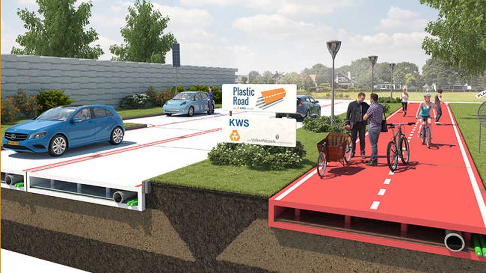 Holanda y sus carreteras construidas con plástico reciclado (vídeo)