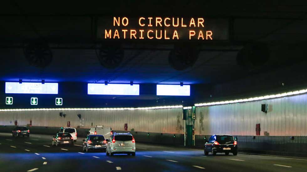El día en el que sólo los coches con matrícula impar entraron en Madrid