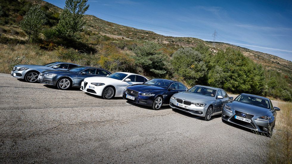 Alfa Giulia contra Audi A4, BMW Serie 3, Jaguar XE, Lexus IS y Mercedes Clase C