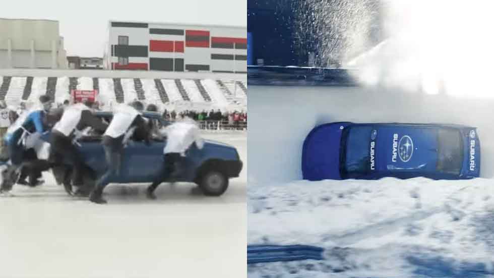 Lo último en deportes con coches: curling y bobsleigh sobre ruedas (vídeos)