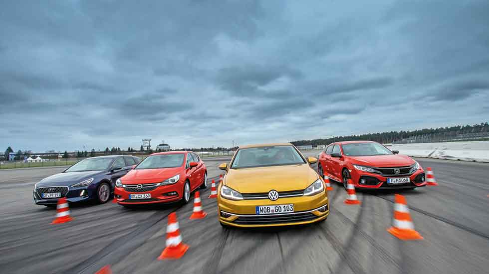 Nuevo Honda Civic frente a Hyundai i30, Opel Astra y VW Golf