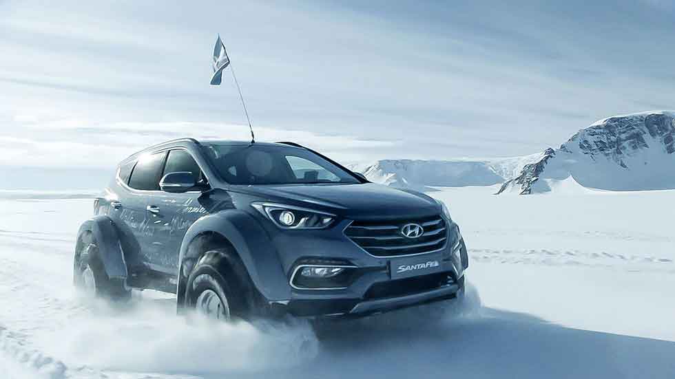 Un Hyundai Santa Fe, el primer coche en cruzar la Antártida (fotos)