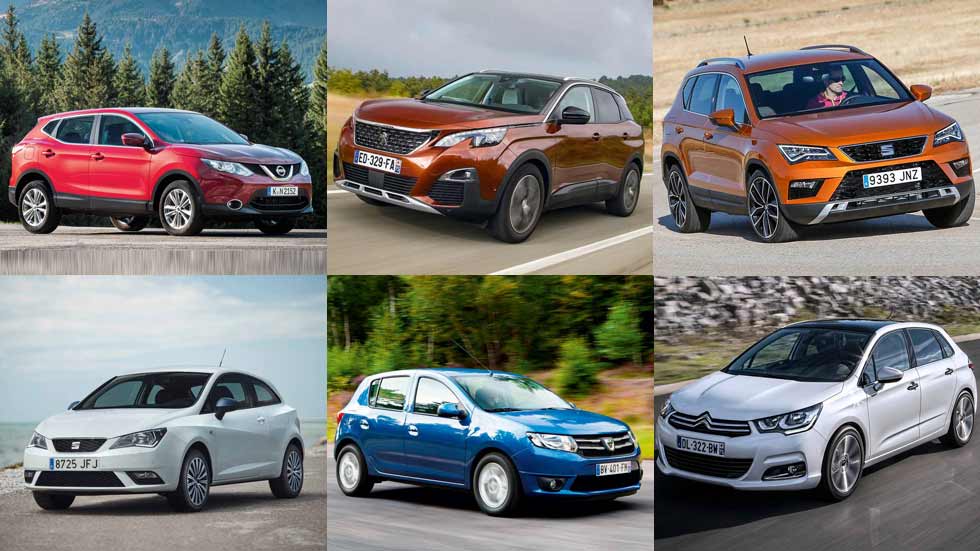 Los 10 coches y los 10 SUV más vendidos en abril