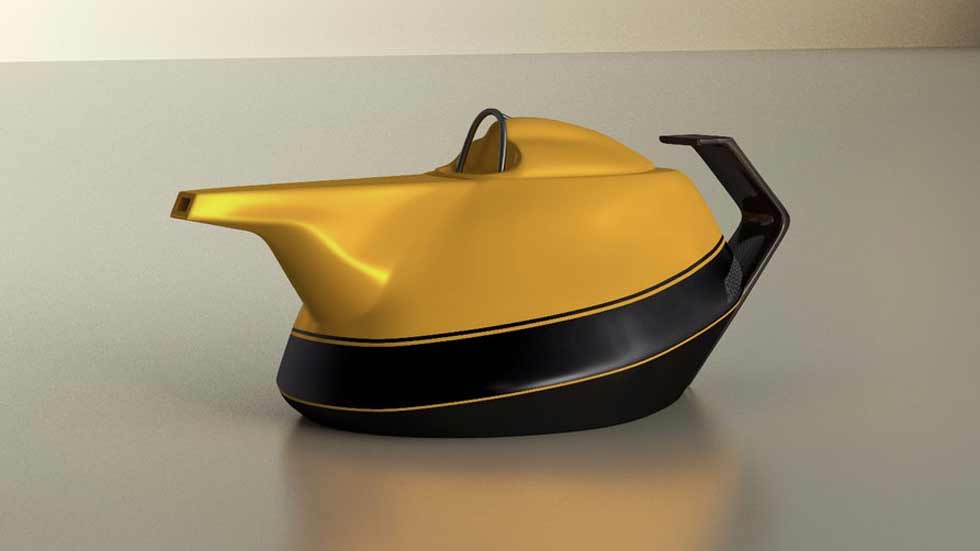 Así es la tetera con los colores del Renault de Fórmula 1