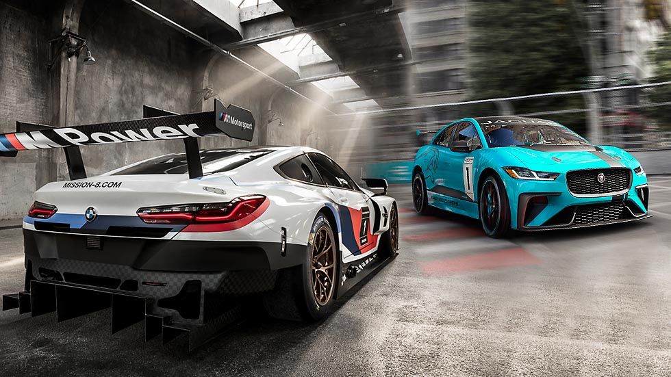 Jaguar I-Pace eTrophy y BMW M8 GTE: electricidad vs. gasolina