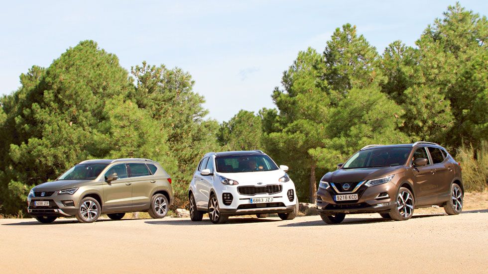 Buscamos el mejor SUV Diesel: Seat Ateca, Nissan Qashqai y Kia Sportage