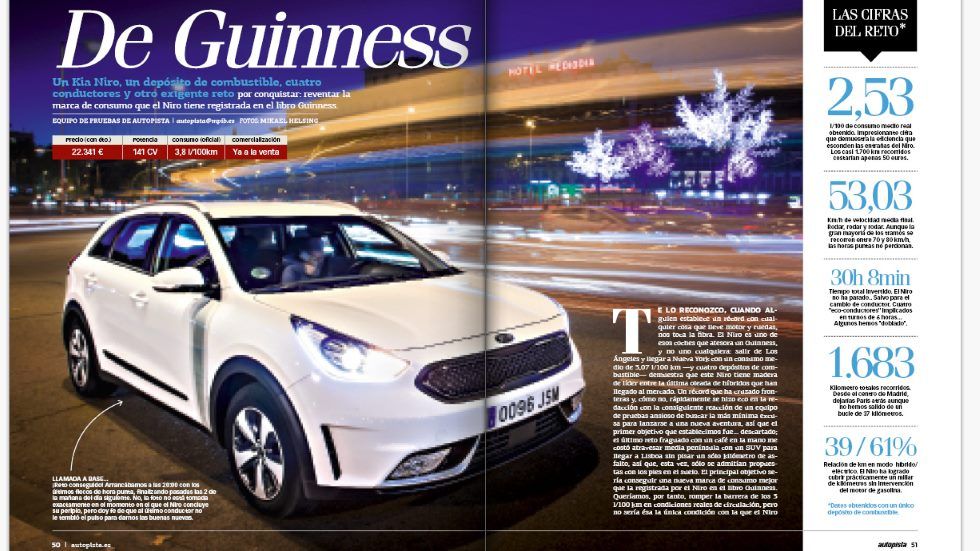 AUTOPISTA supera el récord Guinness con el Kia Niro