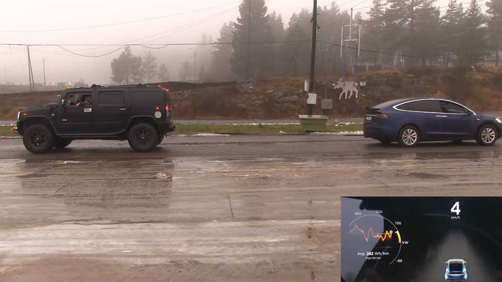 ¿Cuál tiene más fuerza para remolcar: un Tesla Model X o un Hummer H2? (Vídeo)