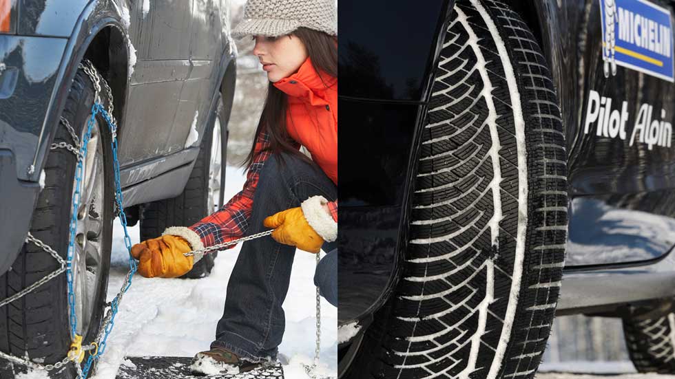 ¿Es mejor circular con neumático de invierno o con cadenas?
