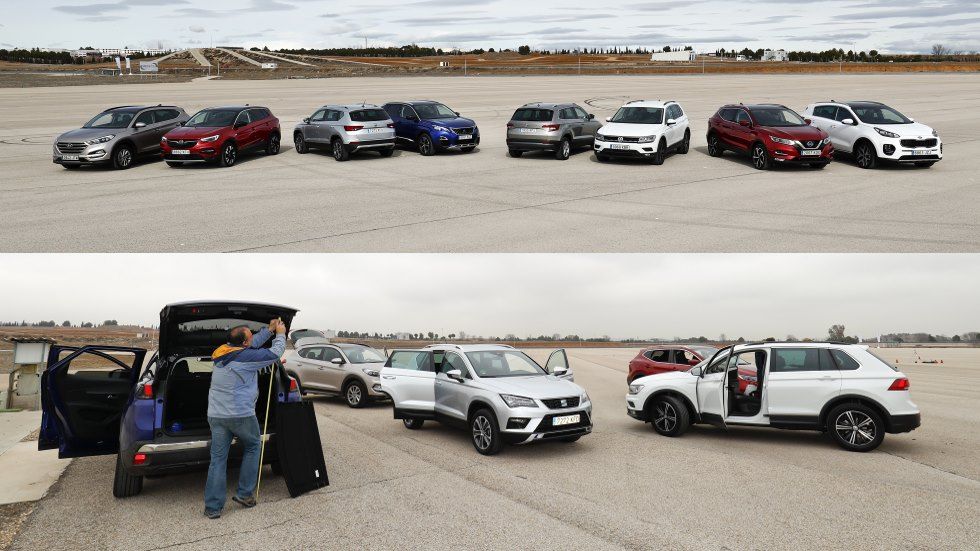 ¿El SUV con más espacio?: Qashqai, Ateca, 3008, Tiguan, Sportage, Karoq, Tucson y Grandland X