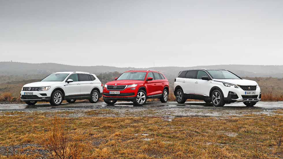 Peugeot 5008, Skoda Kodiaq y VW Tiguan Allspace: ¿qué SUV Diesel de 7 plazas es mejor?