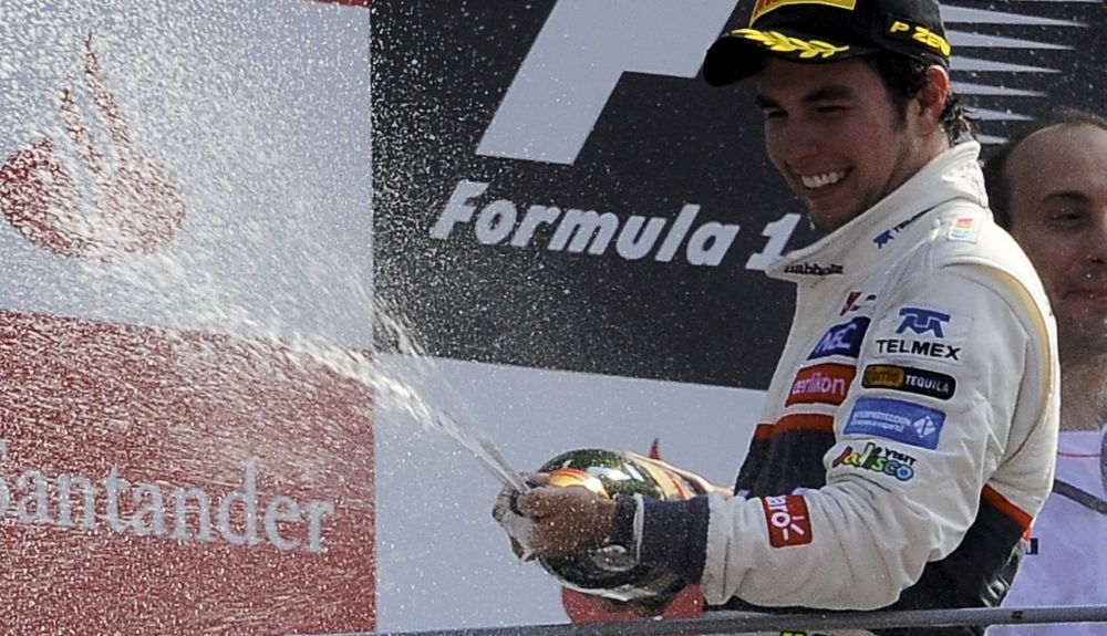 Pérez en el podio del GP de Italia de 2012 Pérez en el podio del GP de Italia de 2012