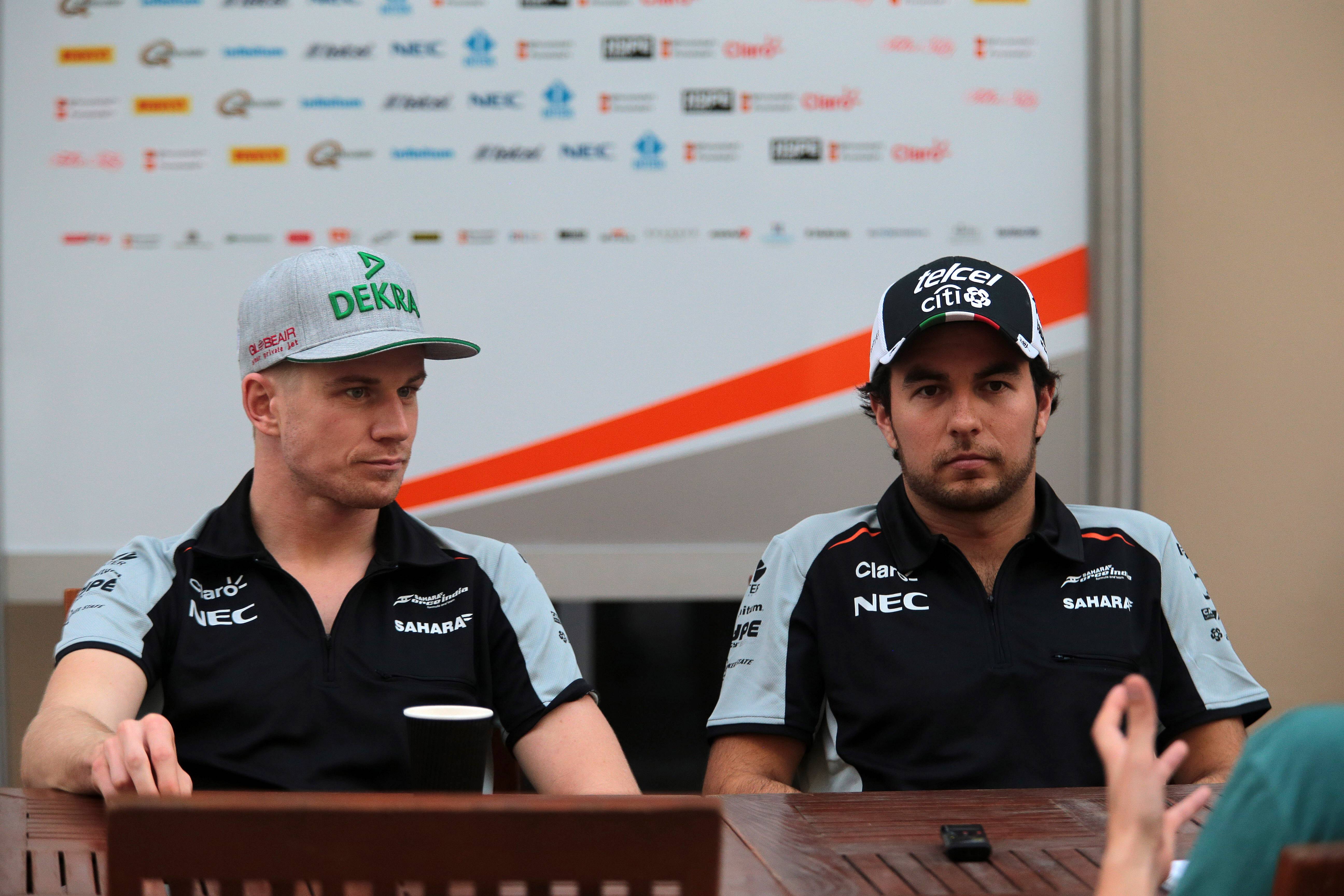Sergio Perez y Nico Hulkenberg en 2016 con Force India