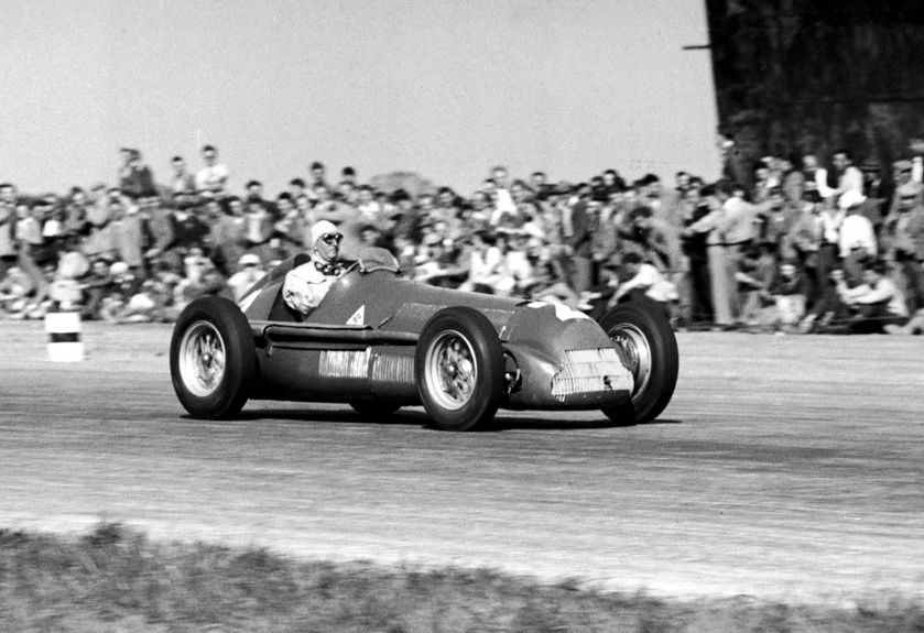 Farina, vencedor del primer GP de F1, en Silverstone el 13 de mayo de 1950