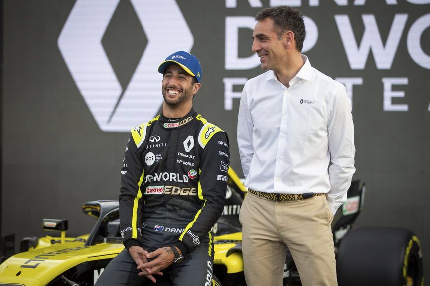 Ricciardo y Abiteboul durante la presentación del equipo en el GP de Australia el pasado mes de marzo