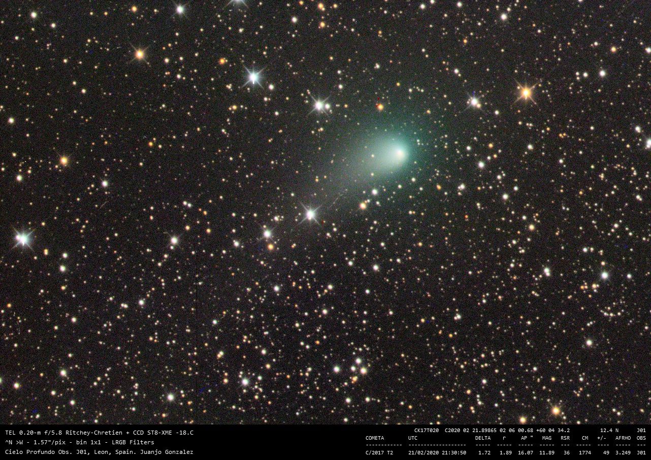  Cometa C/2017 T2 (PANSTARRS) el 21 de febrero de 2020, por Juan José González Díaz.