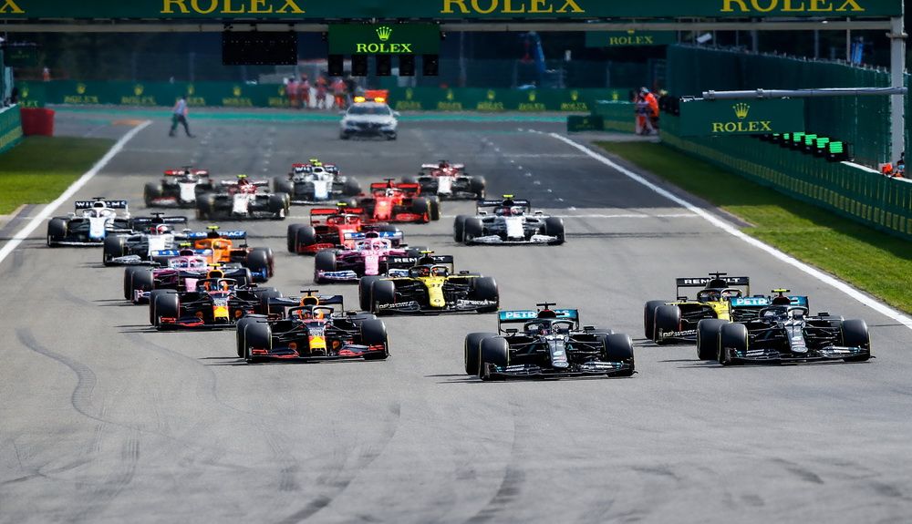 Así fue la salida de la carrera de Bélgica. Hamilton la lideró de principio a fin