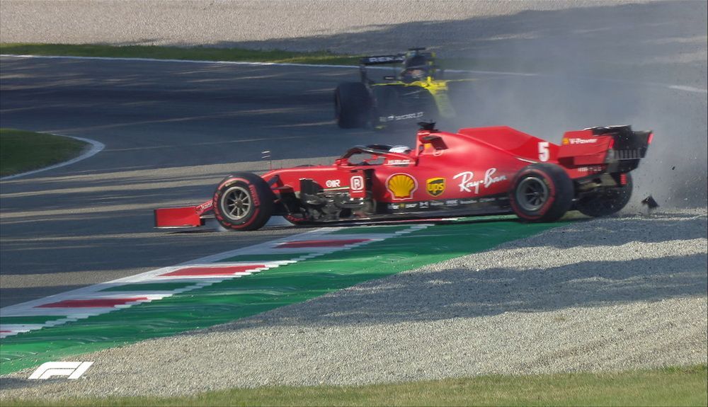 Sebastian Vettel hizo un trompo con su Ferrari en la curva 6 Sebastian Vettel hizo un trompo con su Ferrari en la curva 6