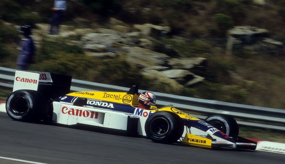 Nigel Mansell con el Williams Honda en 1986 Nigel Mansell con el Williams Honda en 1986