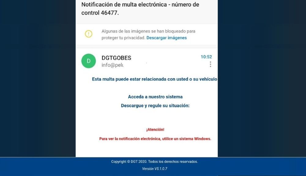 Si recibes este mensaje, no caigas: la DGT asegura que es un timo