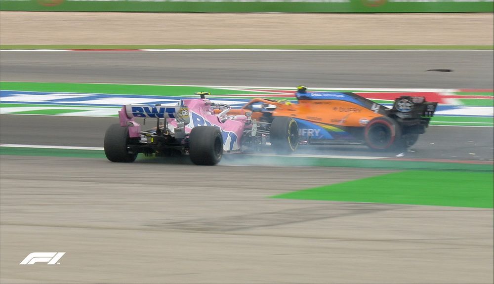 Stroll tuvo un accidente con Norris Stroll tuvo un accidente con Norris