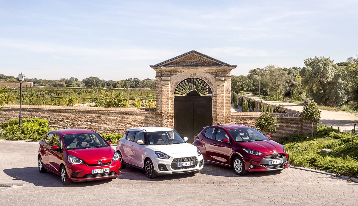 Comparativa Honda Jazz e HEV, Suzuki Swift Sport y Toyota Yaris Hybrid