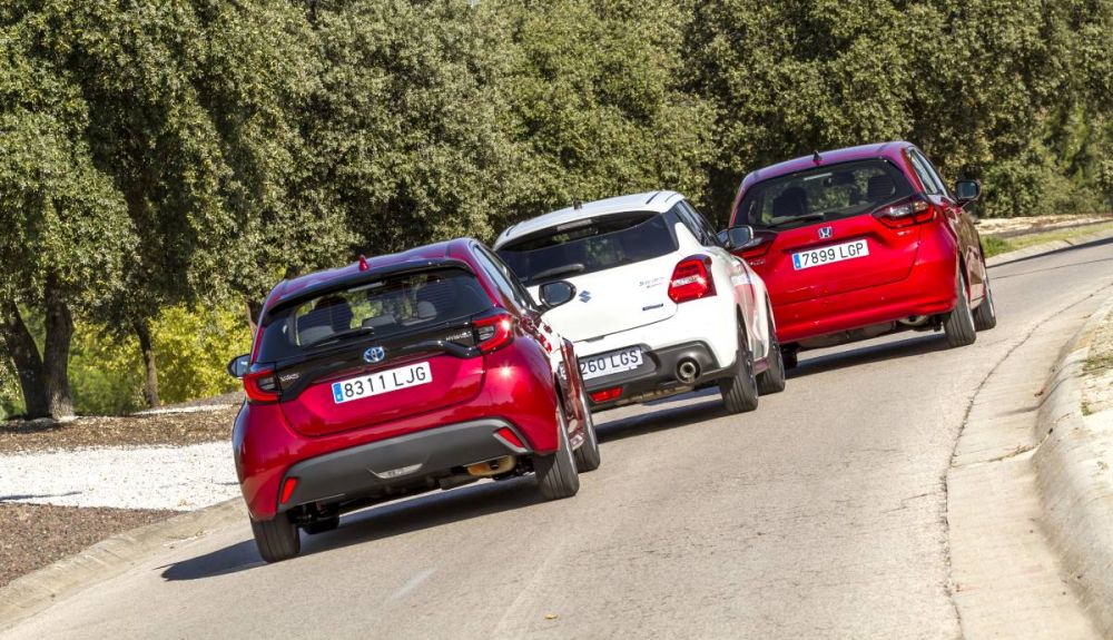 Comparativa Honda Jazz e HEV Suzuki Swift Sport Toyota Yaris Hybrid 1 Comparativa Honda Jazz e HEV Suzuki Swift Sport Toyota Yaris Hybrid 1