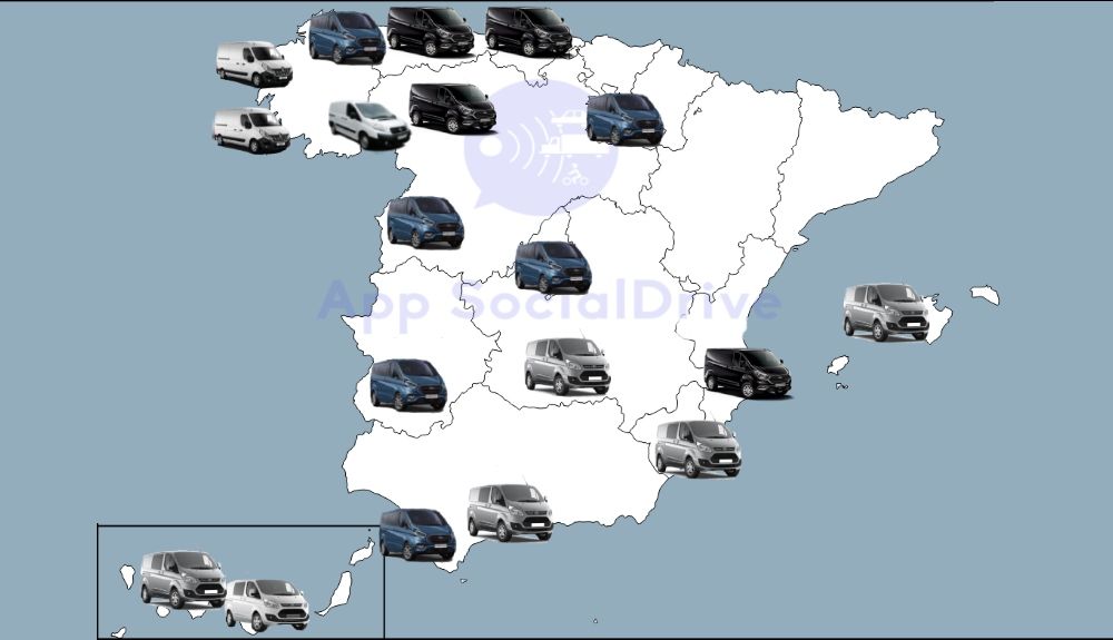 Mapa con las furgonetas camufladas que circulan por España