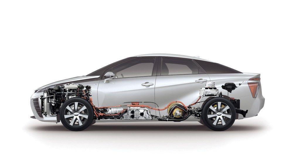 Radiografía de un Toyota Mirai de primera generación.