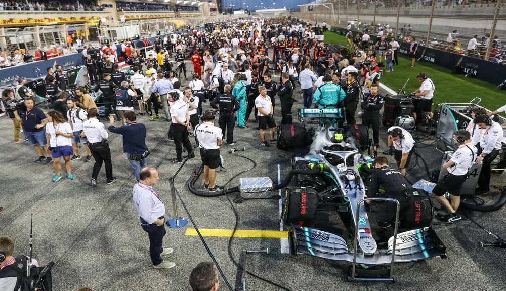 Así estaba la parrilla de salida del GP de Baréin de 2019