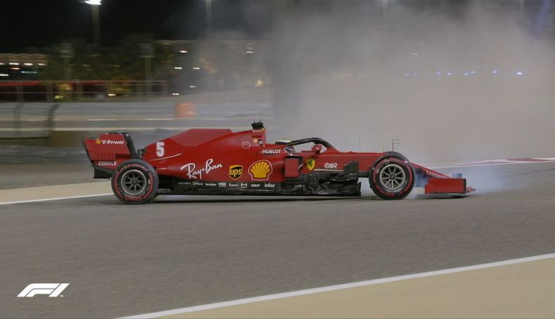 Este no fue el único trompo de Sebastian Vettel en la FP2 Este no fue el único trompo de Sebastian Vettel en la FP2