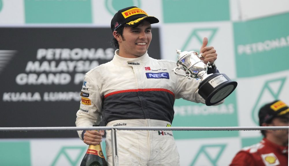 El primer podio de Checo Pérez fue en el GP de Malasia 2012 El primer podio de Checo Pérez fue en el GP de Malasia 2012
