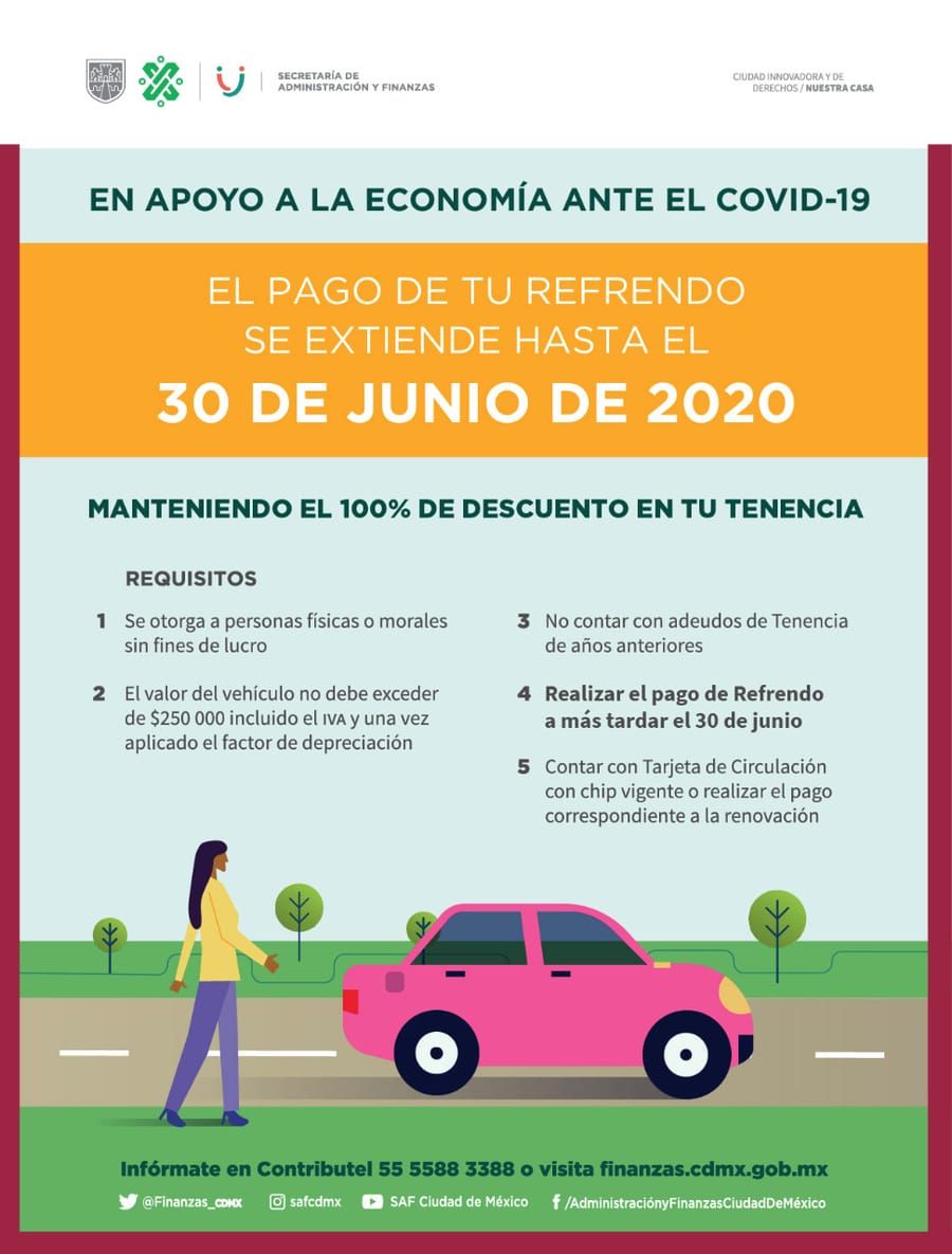 Se prorroga subsidio a tenencia 2020 hasta junio en CDMX y Edomex