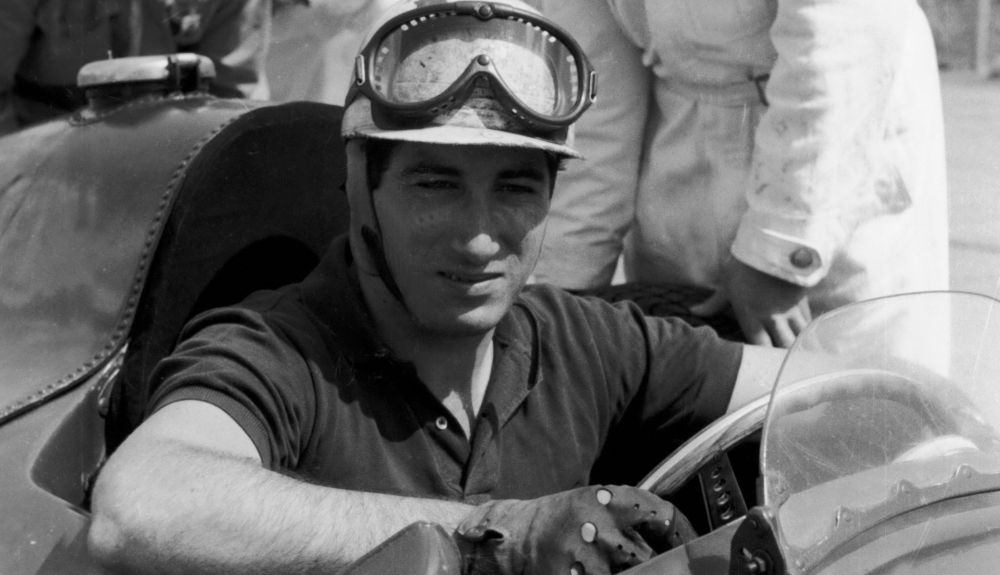 Alfonso de Portago en un Ferrari en 1956