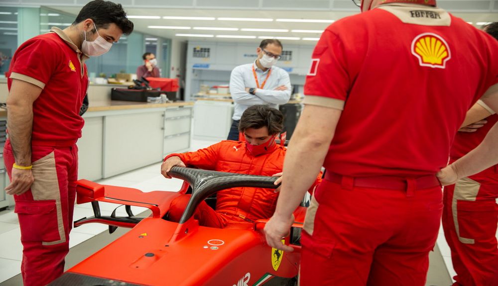 Carlos Sainz en las pruebas de asiento de Ferrari
