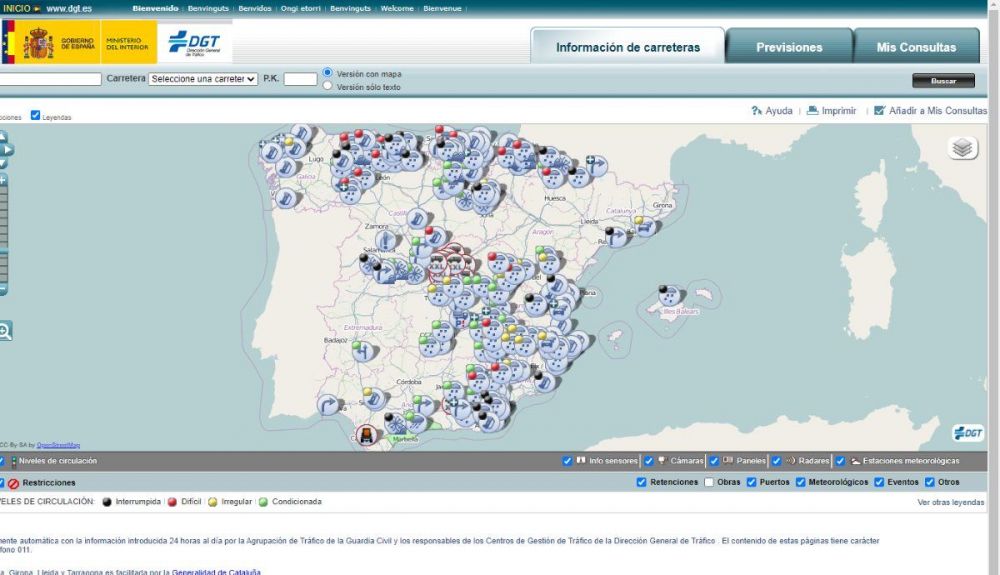 La DGT enseña ya el estado de las carreteras en tiempo real: conoce su mapa interactivo. La DGT enseña ya el estado de las carreteras en tiempo real: conoce su mapa interactivo.