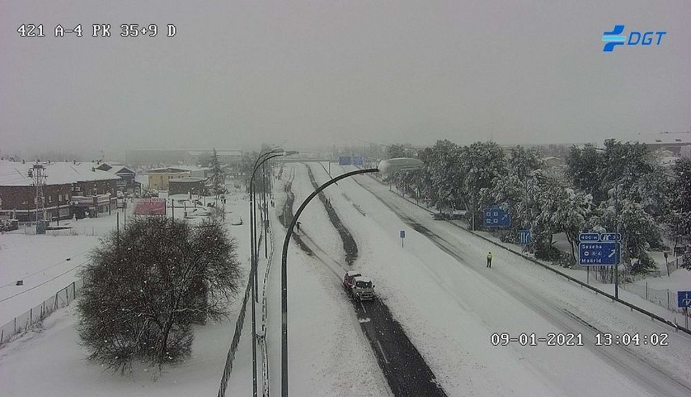 Temporal de nieve en España. Foto: DGT