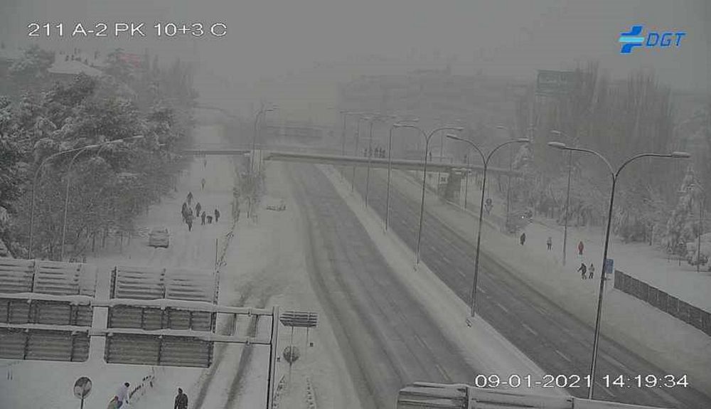 Temporal de nieve en España. Foto: DGT
