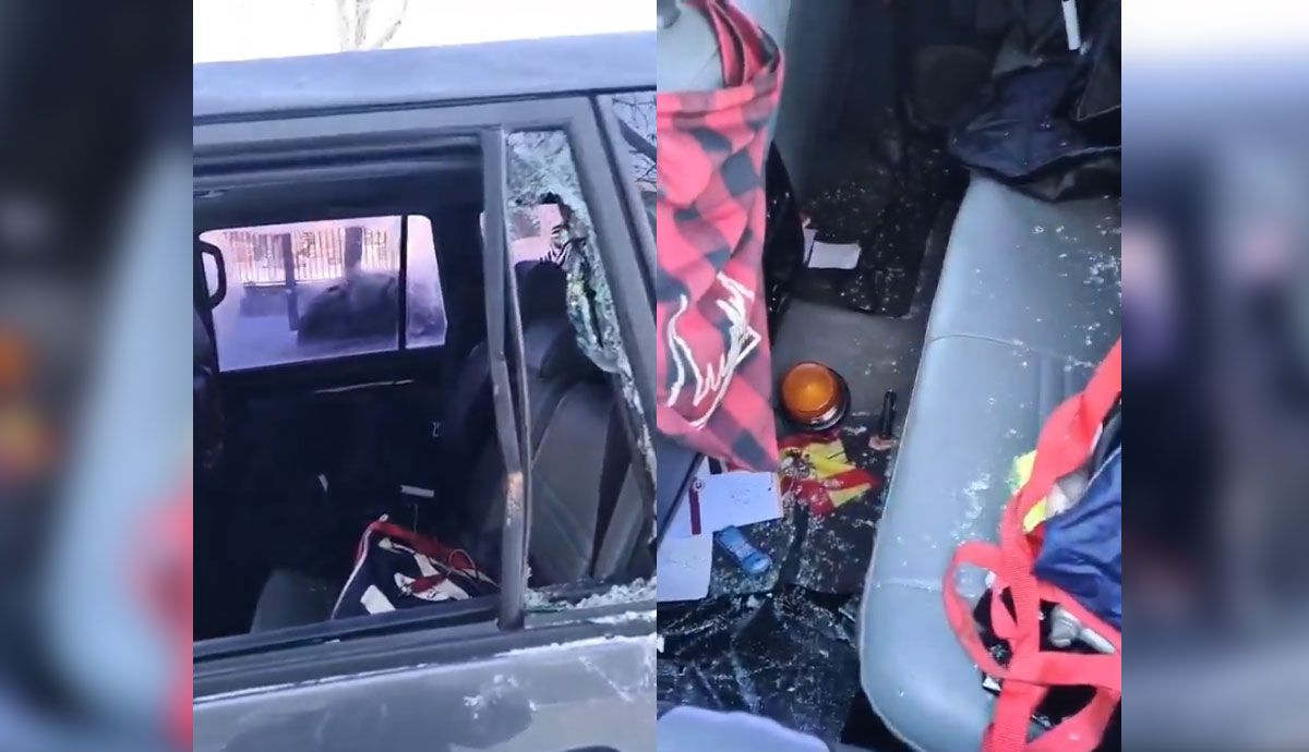 Así quedó uno de los coches 4x4 utilizados por un voluntario durante el temporal en Madrid. Vídeo: SocialDrive