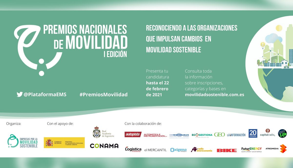 Cartel de los Premios Nacionales de Movilidad. ¡Participa!