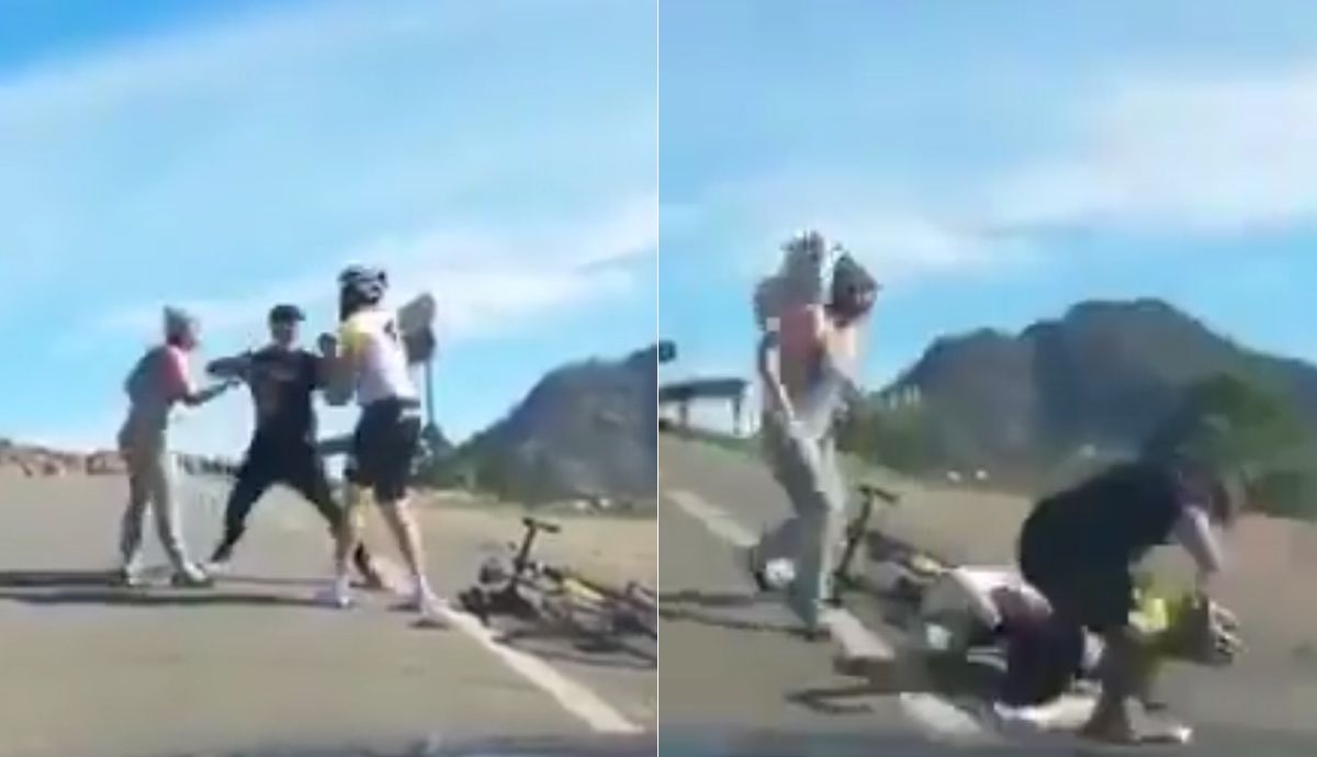 Un conductor agrede a un ciclista en Gran Canaria. Vídeo: SocialDrive.
